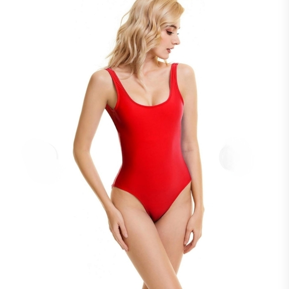 Bellecarrie Retro 80s/90s One Piece High Cut Low Back Swimsuit Size Large - Picture 4 of 11